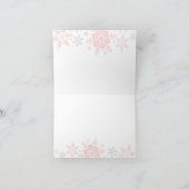 雪の結晶 ピンク グリッター 1歳 女の子 ありがとう サンキューカード (内部)