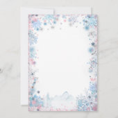 雪の結晶 ピンク ブルー 性別発表 招待状 (裏面)