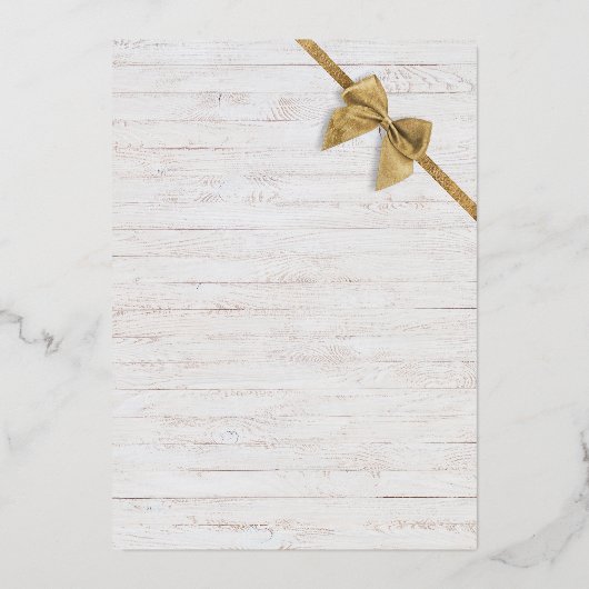 雪の結晶 フォト コラージュ リース ネイビー & ホワイト ウッド 箔シーズンカード (裏面)