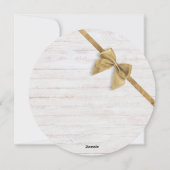 雪の結晶 フォト コラージュ リース 緑 & 白 木製 シーズンカード (裏面)