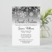 雪の結晶 ブラック ホワイト ウィンター ワンダーランド スイート16 招待状 (スタンド正面)