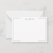 雪の結晶 ブラック ホワイト エレガント おしゃれ モダン ノートカード (正面)