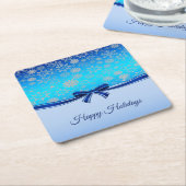 雪の結晶 ブルーリボン ホリデー ペーパーコースター (アングル)