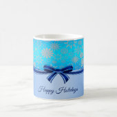 雪の結晶 ブルーリボン ホリデー マグカップ (中央)