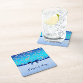 雪の結晶 ブルー リボン ホリデー ペーパーコースター (インサイチュ)