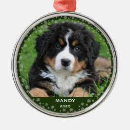 雪の結晶 ペット 名前 写真 クリスマス メタルオーナメント