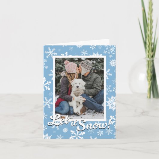 雪の結晶 ホリデー フォトカード シーズンカード (正面)