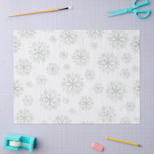 雪の結晶 ホワイト 薄葉紙 (クラフト)