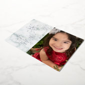 雪の結晶 マーブル メリークリスマス フォト プレス済み   箔シーズンカード (回転した状態)