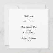 雪の結晶 モノクロ 冬のウェディング 保存日付 招待状 (裏面)