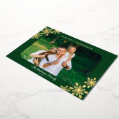 雪の結晶 ラウンドコーナー 写真 クリスマス ゴールド 箔シーズンカード (回転した状態)