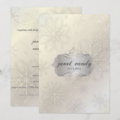 雪の結晶、冬のウェディング招待状 招待状 (正面/裏面)