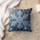 雪の結晶/冬の夜 クッション (ブランケット)