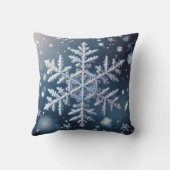 雪の結晶/冬の夜 クッション (裏面)