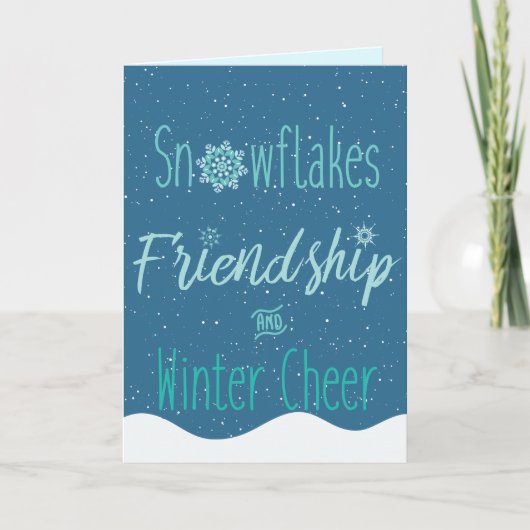 雪の結晶、友情と冬の応援 シーズンカード (正面)