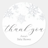 雪の結晶 感謝の気持ち クラシック ラウンド ステッカー (正面)
