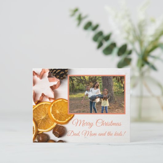 雪の結晶 松ぼっくり 実 家族写真 クリスマス (スタンド正面)