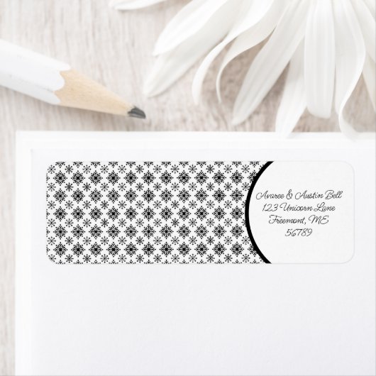 雪の結晶（白黒） ラベル (インサイチュ)