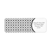 雪の結晶（白黒） ラベル (正面)