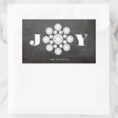 雪の結晶 花のドット 喜び 黒板 おしゃれなホリデー 長方形シール (バッグ)