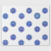 雪の結晶「虹色」クリスマスハヌカー ラッピングペーパー (フラット)