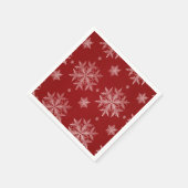 雪の結晶 赤い クリスマスの休日 スタンダードカクテルナプキン (角)