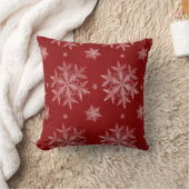 雪の結晶 赤い クリスマス ホリデー クッション (ブランケット)