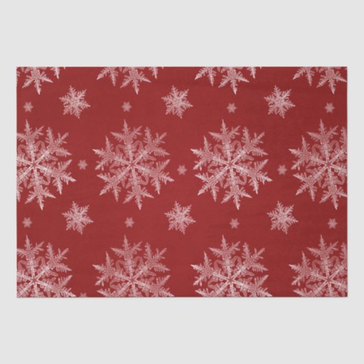 雪の結晶 赤い クリスマス ホリデー 薄葉紙 (正面)