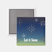 雪の結晶 - 雪が降っています マグネット (正面/裏面)