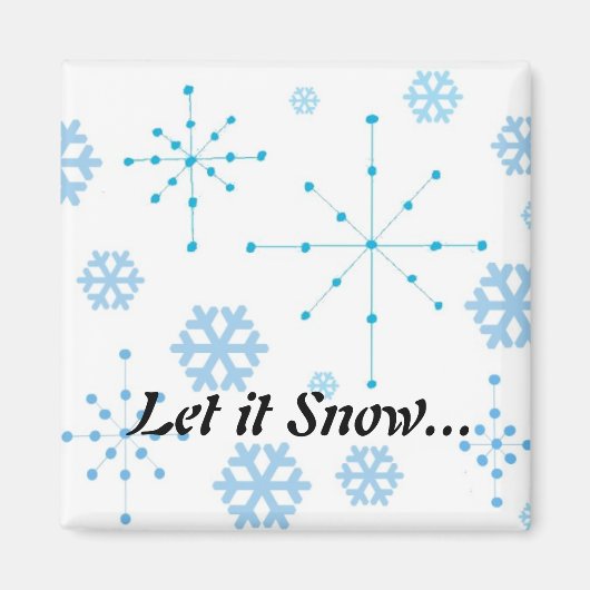 雪の結晶、雪が降りますように マグネット (正面)