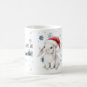 雪の結晶 雪を許して ウサギのクリスマス帽 コーヒーマグカップ (中央)