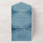 雪の結晶 雪 青 冬のワンダーランド ウェディング オール オールインワン招待状 (外側)