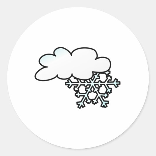 雪の結晶(雲) ラウンドシール (正面)