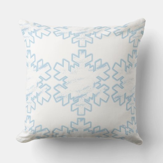 雪の結晶(青と白) クッション (正面)