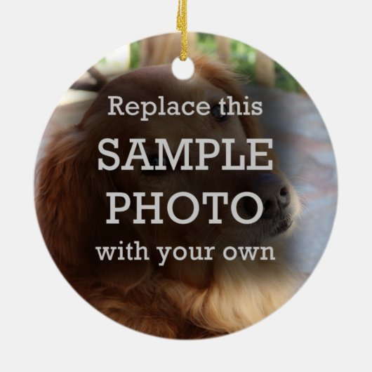 雪の結晶（青と白、2枚の写真、両面） セラミックオーナメント (裏面)