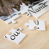 雪の絵画谷水色 ジグソーパズル (側面)