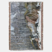 雪の絵画谷水色 スローブランケット (正面縦)