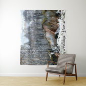 雪の絵画谷水色 タペストリー (インサイチュ)