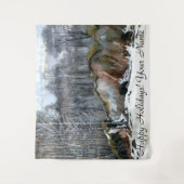 雪の絵画谷水色 タペストリー (正面)