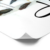 雪の絵画谷水色 ポスター (角)