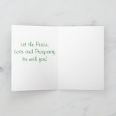 雪の緑のクリスマスツリー シーズンカード (内部)