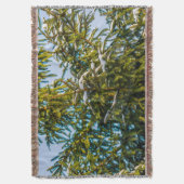 雪の緑のクリスマスツリー スローブランケット (正面縦)