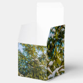 雪の緑のクリスマスツリー フェイバーボックス (オープン)