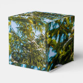 雪の緑のクリスマスツリー フェイバーボックス (裏面サイド)