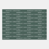 雪の緑のクリスマメリースト写真 ラッピングペーパーシート (正面2)