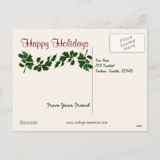 雪の縛られた列車のクリスマスの郵便はがき シーズンポストカード (裏面)