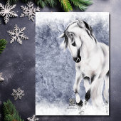 雪の美しい馬のクリスマスをダッシュイン シーズンカード