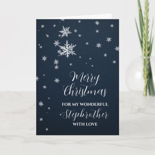 雪の義理モダン兄弟メリークリスマス カード (正面)