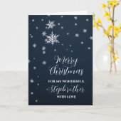 雪の義理モダン兄弟メリークリスマス カード (黄色い花)