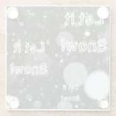 雪の背景で雪を降らせる ガラスコースター (裏面)